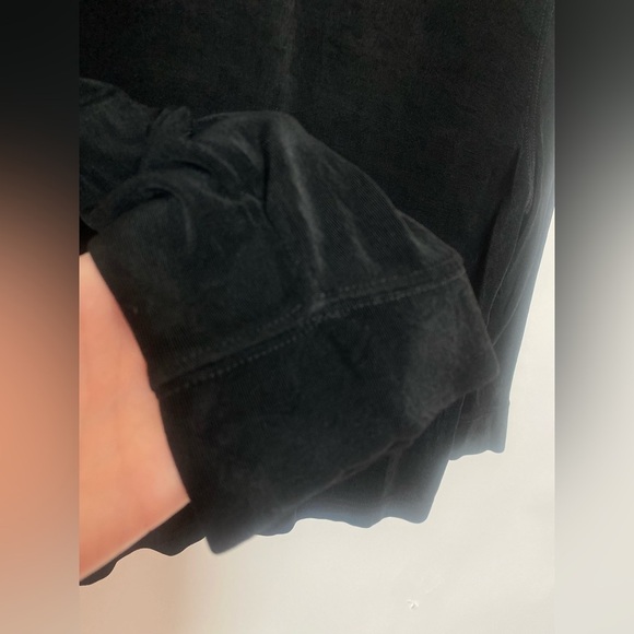 Vtg Mark Singer Softwear 90s Black Jersey Cardigan Knit Open Front Medium Petite - Picture 9 of 12